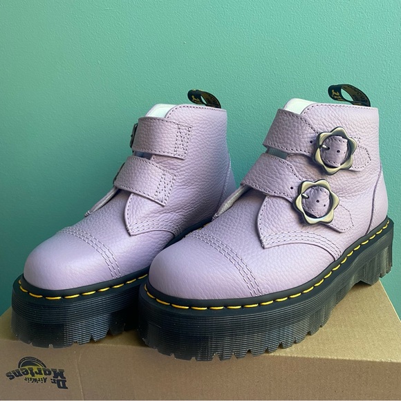 DR MARTENS • devon flower boot in lilac NEW - Picture 3 of 6